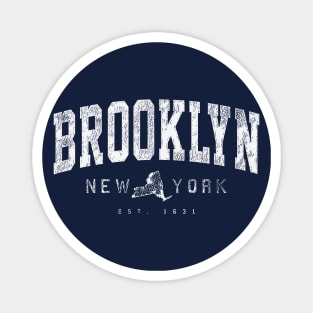 Brooklyn NY Arched Distressed Retro Print Magnet